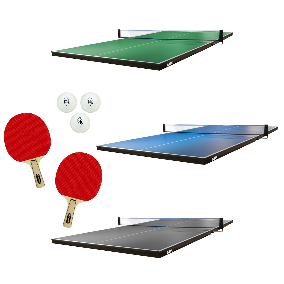 Martin Kilpatrick Pool Table Conversion Top DX - Blue, Grey, & Green with 2-Player Set